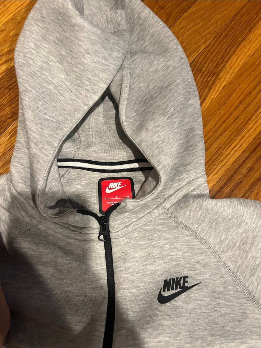 Nike Light Gray Kids Tech Fleece Joggers and Jacket set with Black Accents